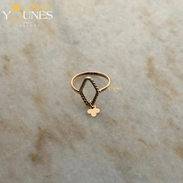 انگشتر لوزی طلا آویز دار